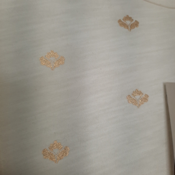 Boden Jersey TShirt Dress Glorious British Style White Gold Foil Womens Size 10R - Picture 5 of 15